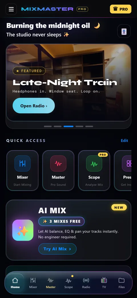 MixMaster Pro — a real iOS app designed and shipped by NOVA DIGITAL TECH
